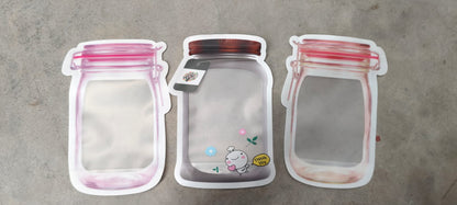 Plastic Transparent Medium Jar Shaped Pouch With Zipper (1 Pc) - infinityexculsivestore.com