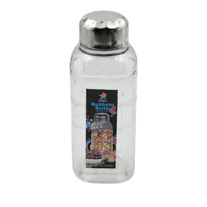 Plastic Transparent Mukhwas Bottle With Steel Cap / Mouth Freshener / Dryfruits Multipurpose Air Tight and BPA Free Kitchen Storage Bottle (1 Pc) - infinityexculsivestore.com