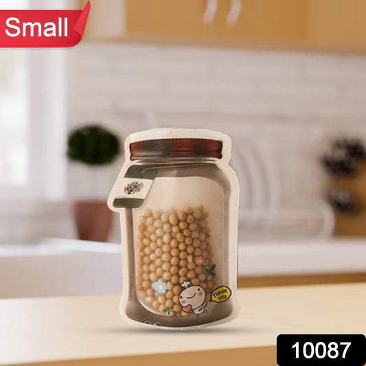 Plastic Transparent Small Jar Shaped Pouch With Zipper (1 Pc) - infinityexculsivestore.com