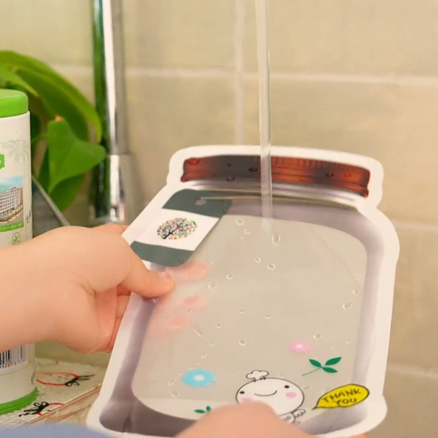 Plastic Transparent Small Jar Shaped Pouch With Zipper (1 Pc) - infinityexculsivestore.com