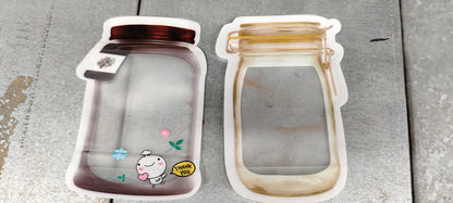 Plastic Transparent Small Jar Shaped Pouch With Zipper (1 Pc) - infinityexculsivestore.com