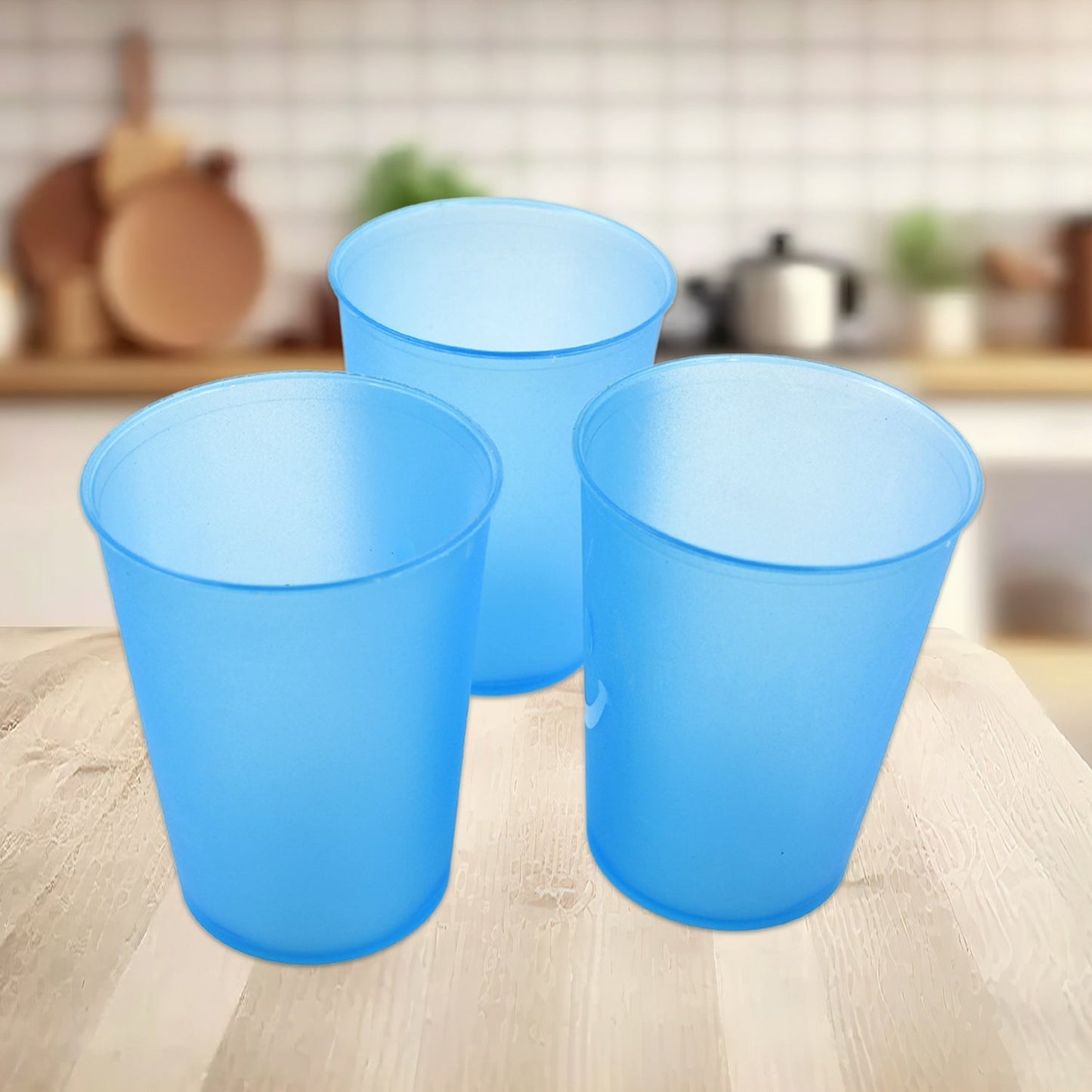 Plastic Tumblers Lightweight Cups / Glass Reusable Drinking Cups Restaurant Cups Safe Beverage Tumblers Glasses for Kitchen Water Transparent Glasses 3 pc Set - infinityexculsivestore.com