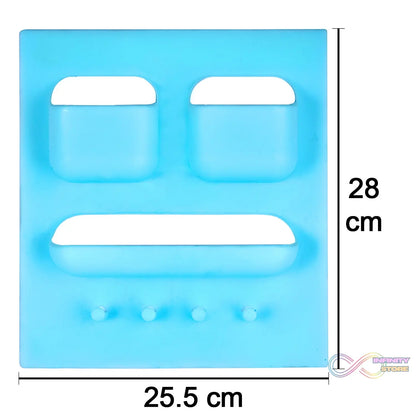 Compact plastic soap dish with brush and paste compartments