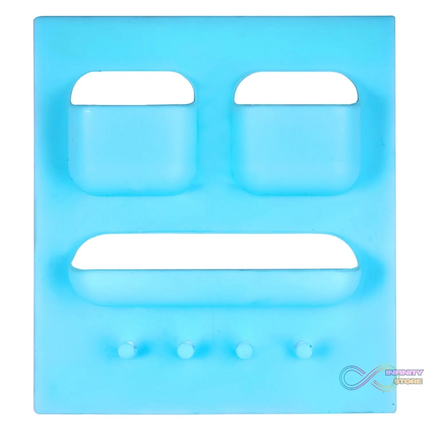 Plastic soap dish with toothbrush and toothpaste holder