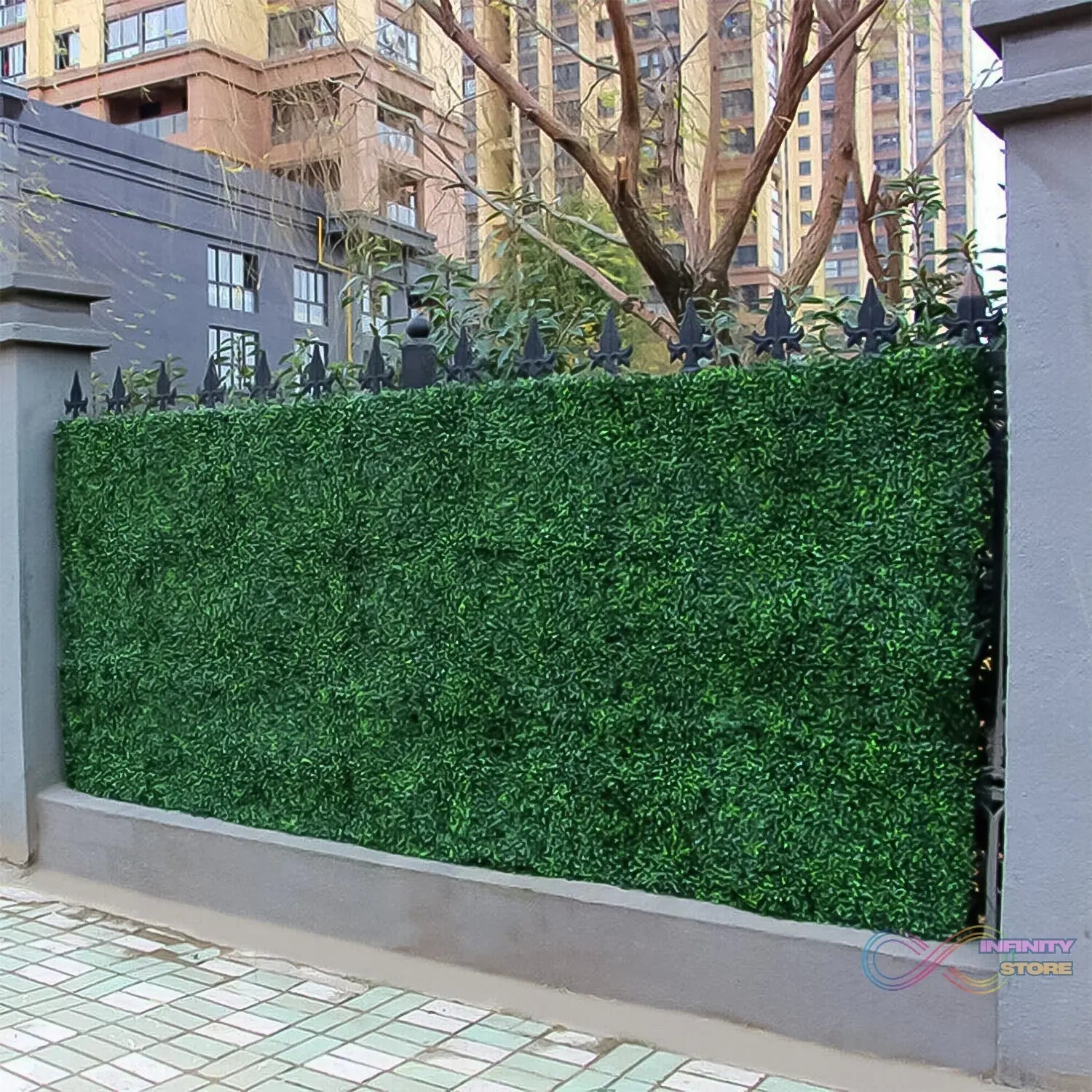 Plastic Wall Artificial Plant Base (60×40 CM / 1 Pc) - infinityexculsivestore.com