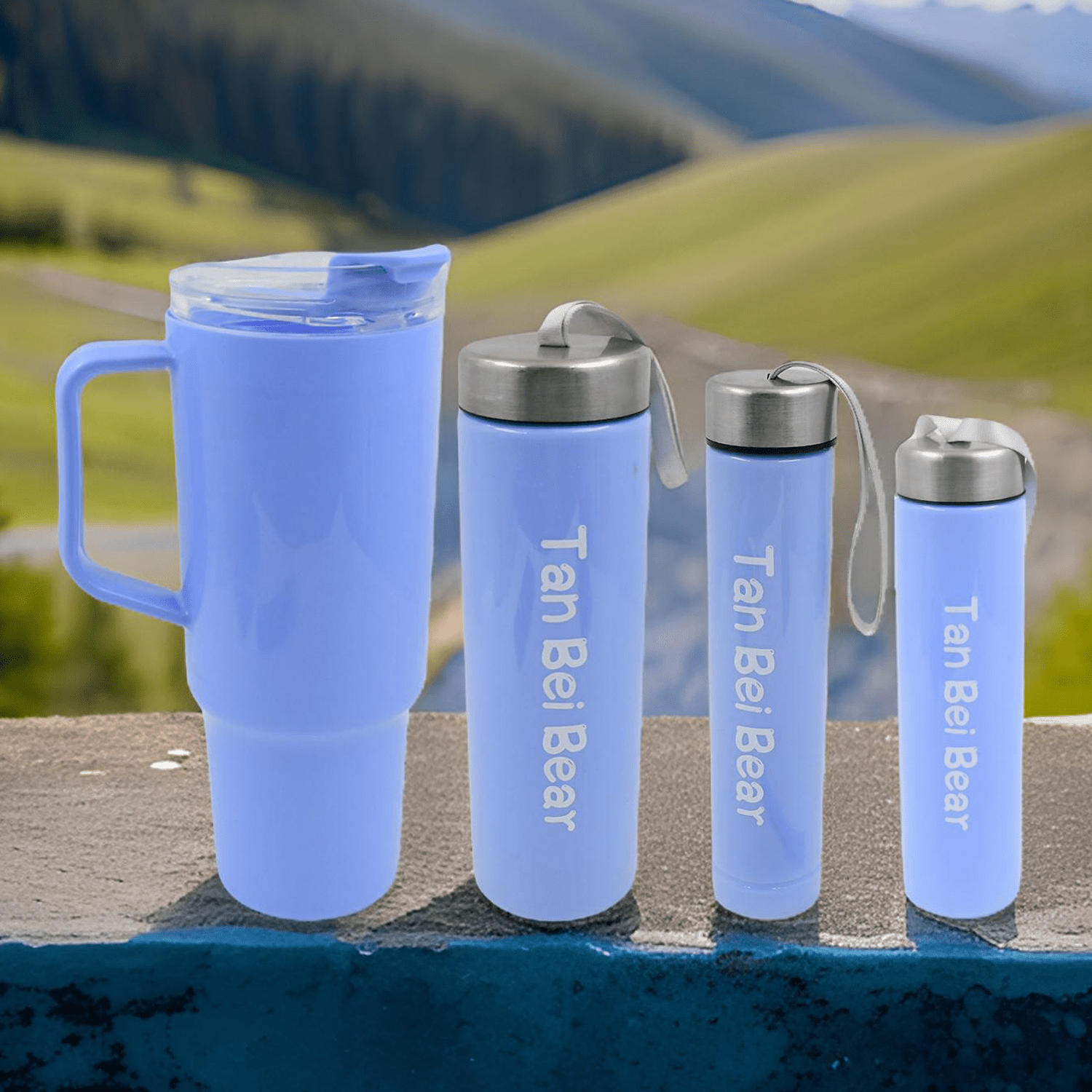 Plastic Water Bottle 3 Different Size Bottle & 1 pc Tumbler With Straw (4 Pc Set) - infinityexculsivestore.com