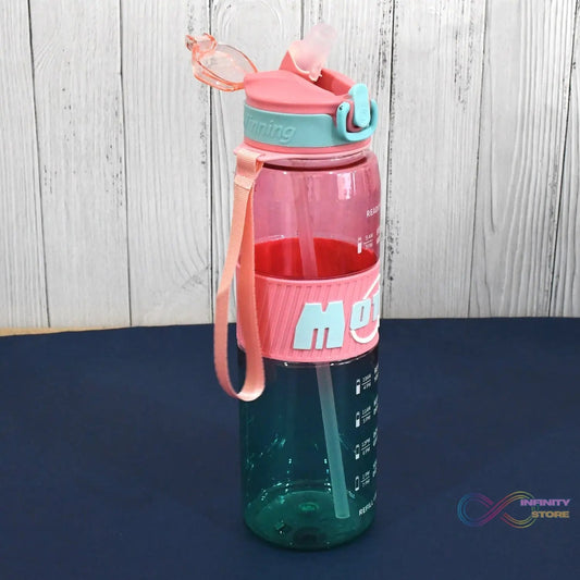 Plastic Water Bottle With Strap and Straw (1000 ML) - infinityexculsivestore.com