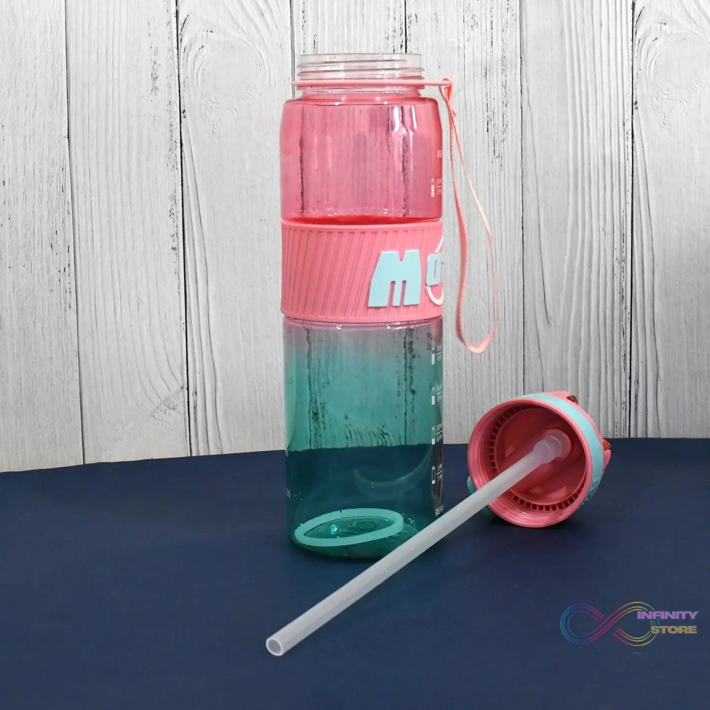 Plastic Water Bottle With Strap and Straw (1000 ML) - infinityexculsivestore.com