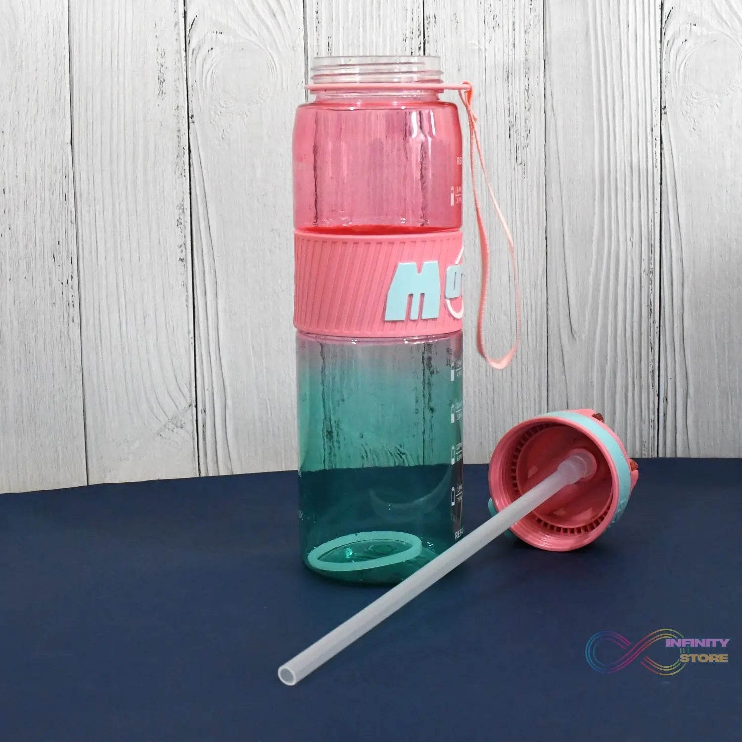 Plastic Water Bottle With Strap and Straw (1000 ML) - infinityexculsivestore.com