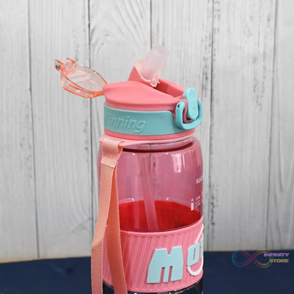 Plastic Water Bottle With Strap and Straw (1000 ML) - infinityexculsivestore.com