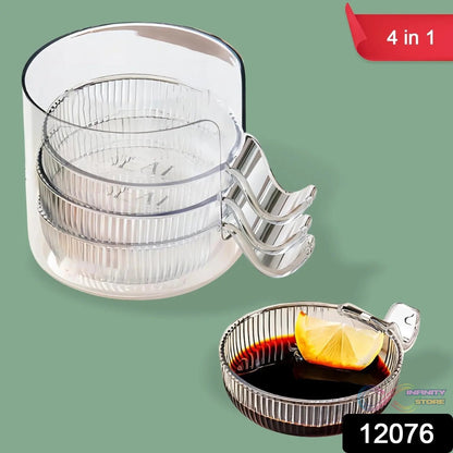 Plastics Dip Bowls, Dipping Sauce Bowls with Handle (4 Pcs Set / With Case) - infinityexculsivestore.com