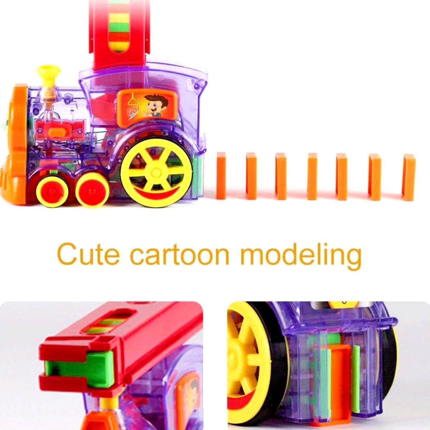 Play Game Transparent Funny Train Engine with Blocks Set 60 Blocks Toy with Music and Lights Automatic Blocks Toy Train Set for Kids ( Batteries not included) - infinityexculsivestore.com