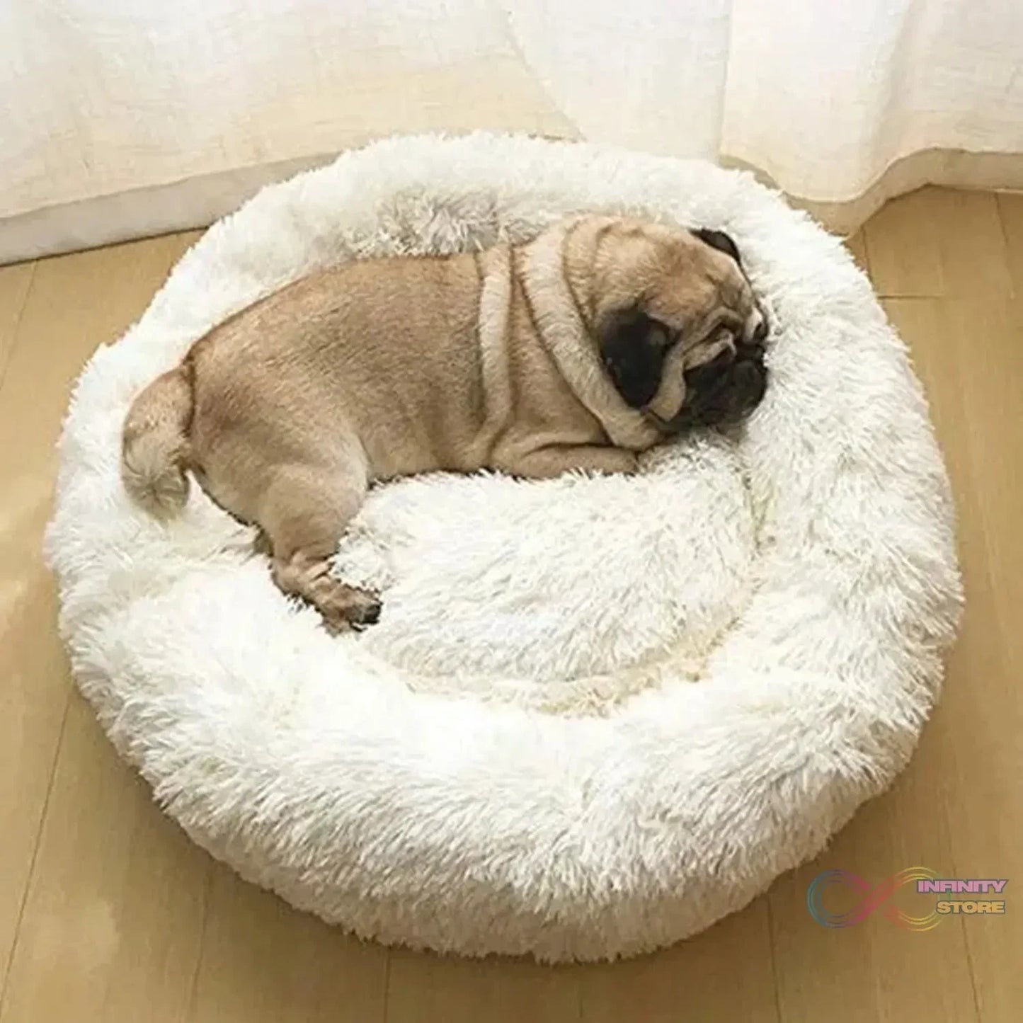 Plush Luxurious Deluxe Soft Dog Bed Washable Sofa Round Cushion (Large / 1 Pc) - infinityexculsivestore.com