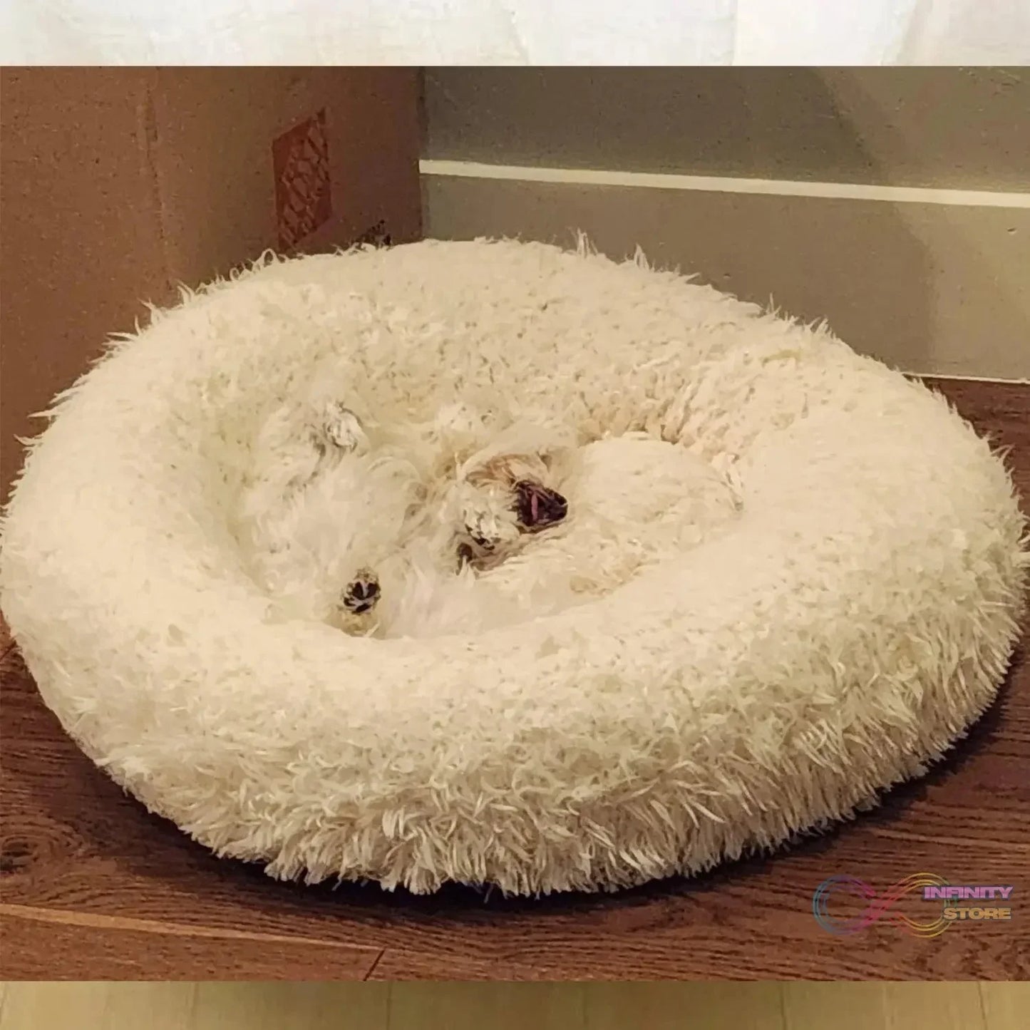 Plush Luxurious Deluxe Soft Dog Bed Washable Sofa Round Cushion (Large / 1 Pc) - infinityexculsivestore.com