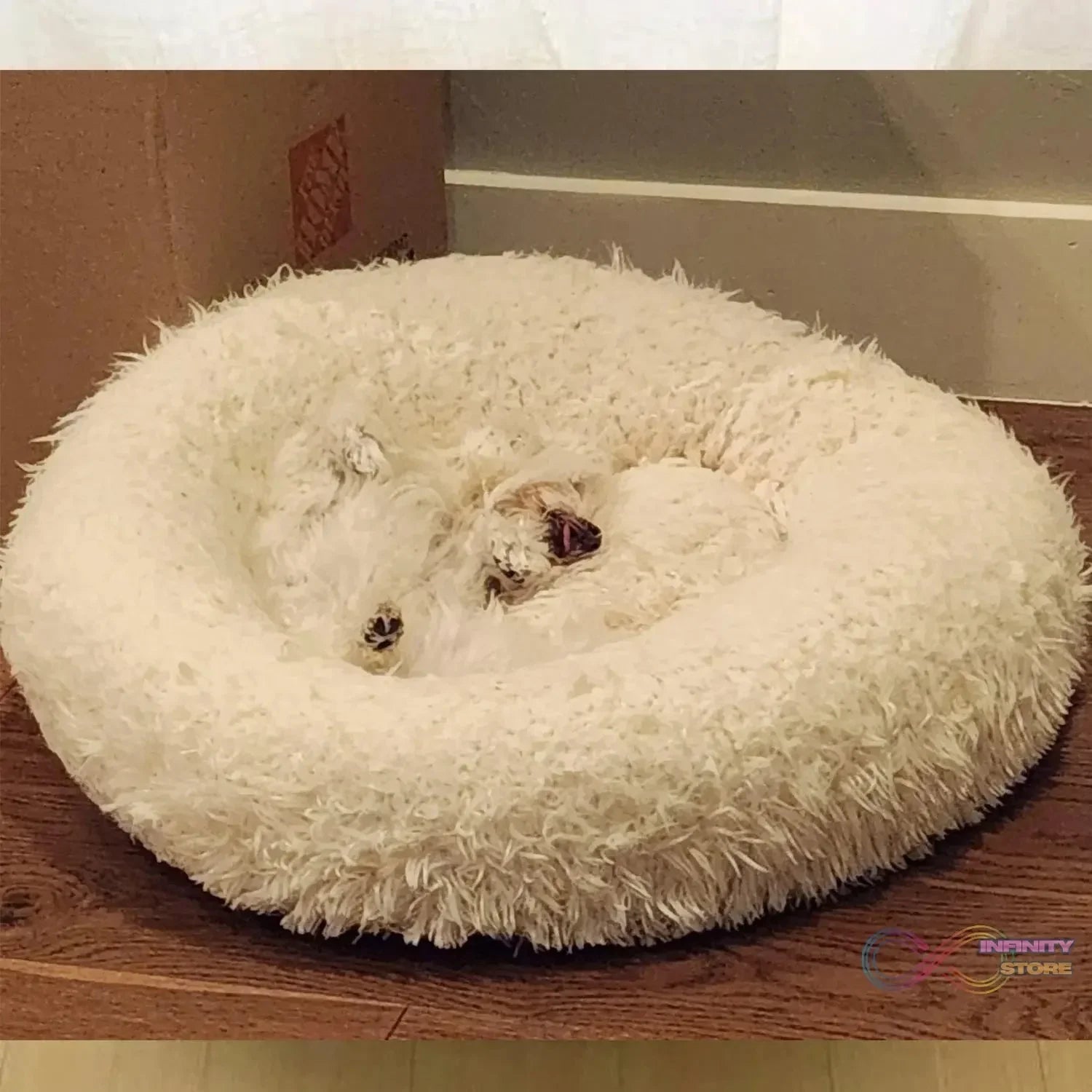 Plush Luxurious Deluxe Soft Dog Bed Washable Sofa Round Cushion (Large / 1 Pc) - infinityexculsivestore.com