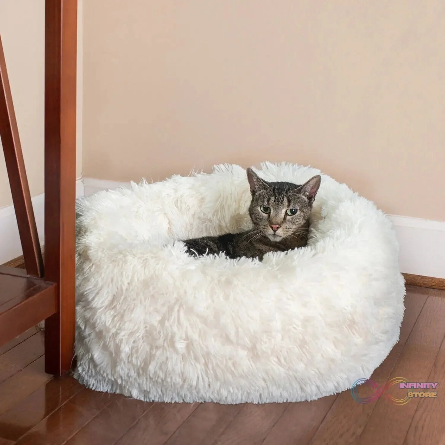 Plush Luxurious Deluxe Soft Dog Bed Washable Sofa Round Cushion (Large / 1 Pc) - infinityexculsivestore.com