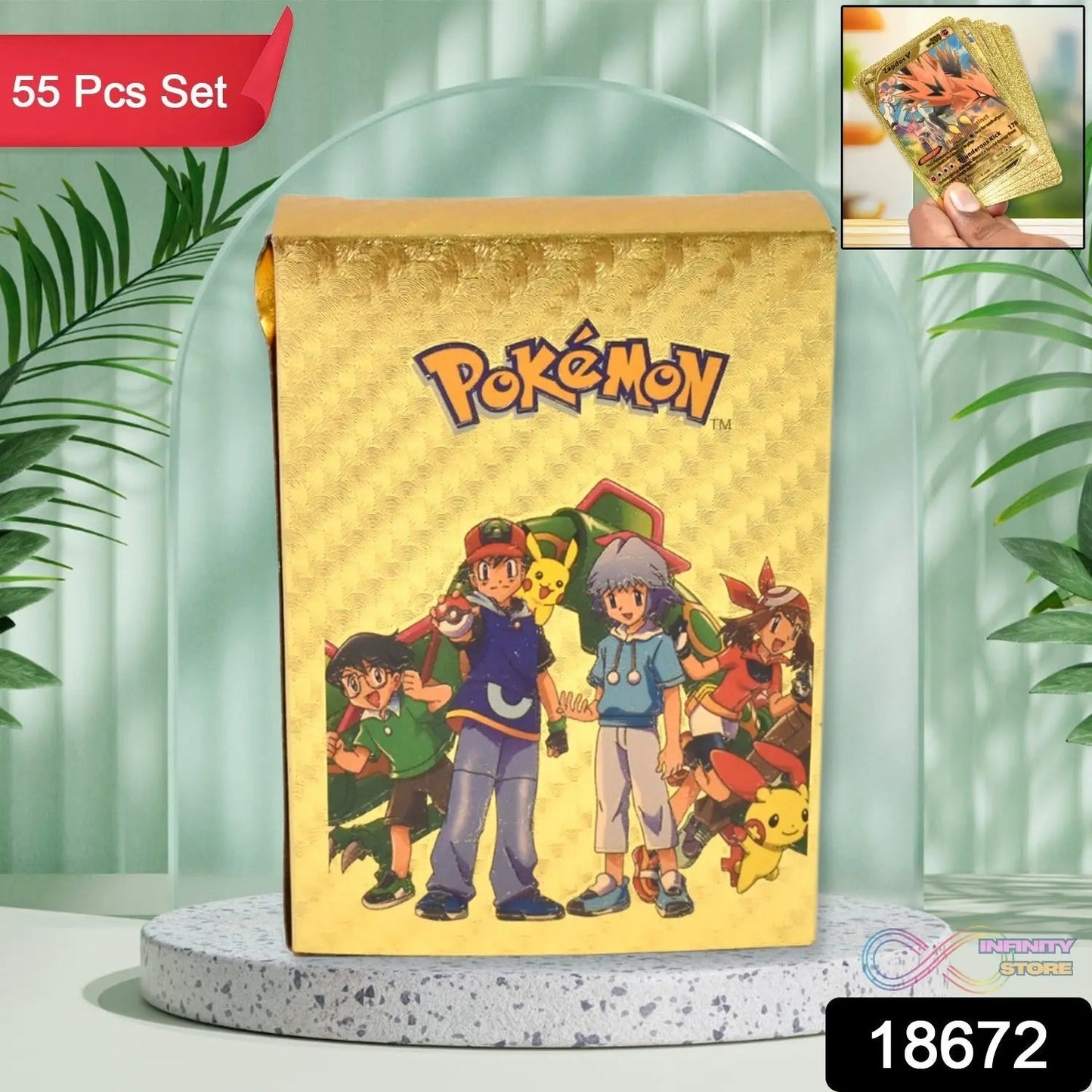 Pocket Monster Golden Trading Playing Cards (55 Pcs Set) - infinityexculsivestore.com