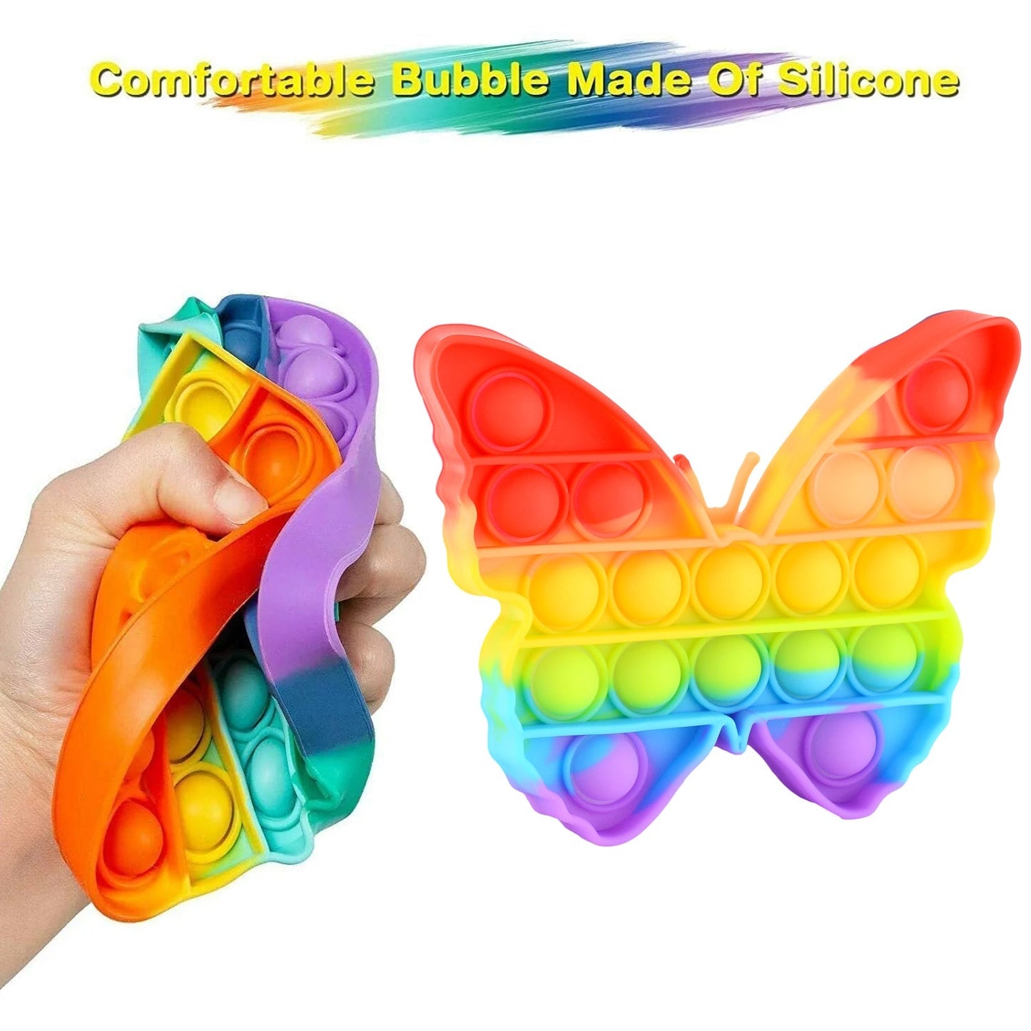 Pop Fidget Toy Push Pop Bubble Fidget Sensory Toy for Kids and Adults Fidget Popper Stress Reliever Sensory Fidget Poppers (Butterfly & Car Shape / 1 Pc) - infinityexculsivestore.com