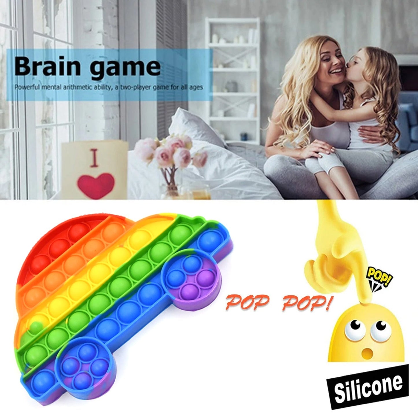 Pop Fidget Toy Push Pop Bubble Fidget Sensory Toy for Kids and Adults Fidget Popper Stress Reliever Sensory Fidget Poppers (Butterfly & Car Shape / 1 Pc) - infinityexculsivestore.com