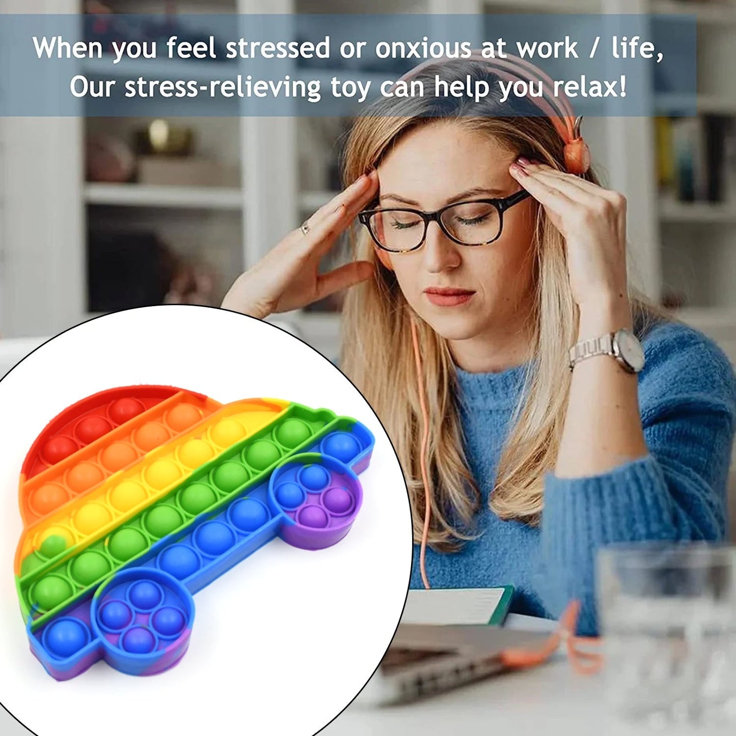 Pop Fidget Toy Push Pop Bubble Fidget Sensory Toy for Kids and Adults Fidget Popper Stress Reliever Sensory Fidget Poppers (Butterfly & Car Shape / 1 Pc) - infinityexculsivestore.com