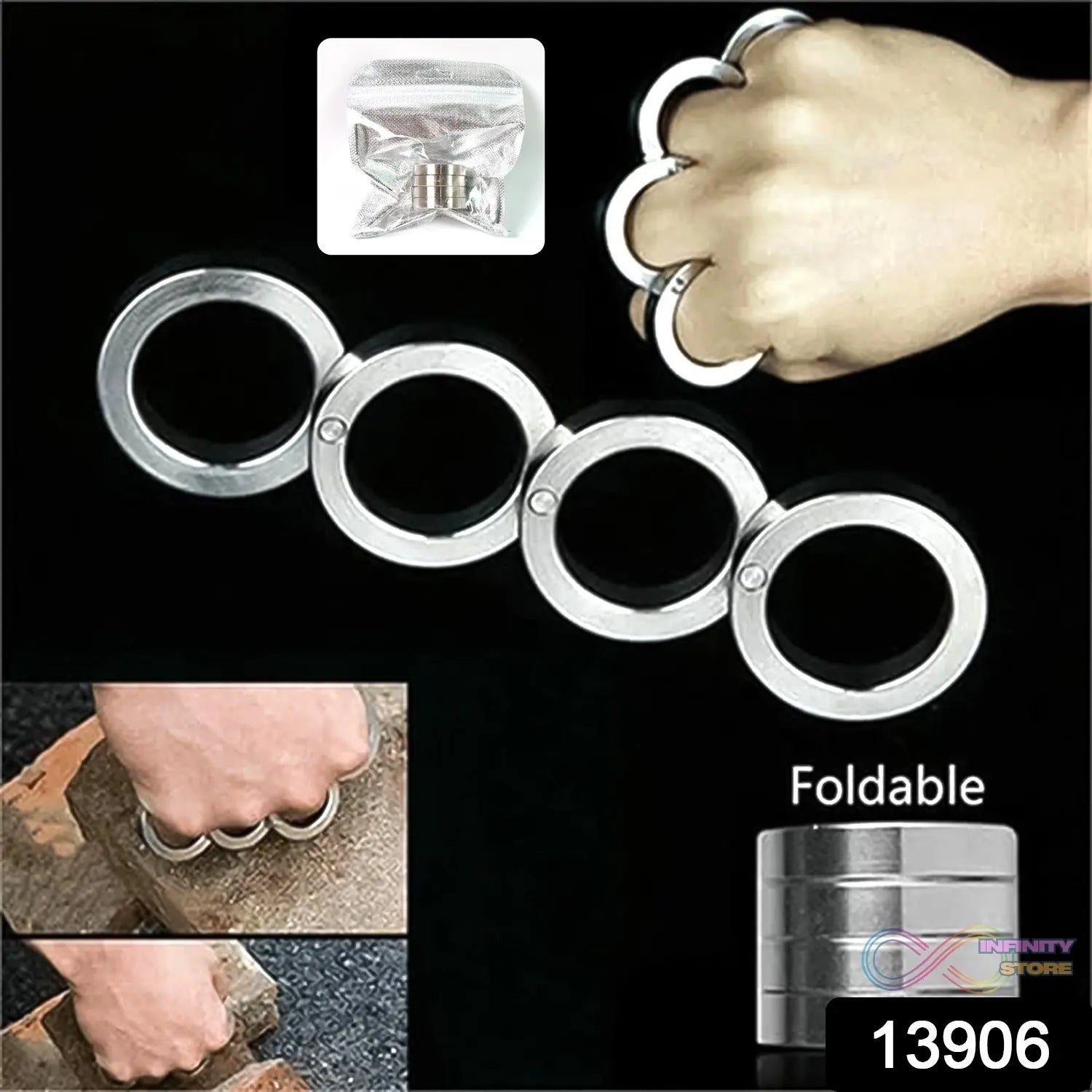 Portable 4 Finger Ring Unique Rotating Folding Ring (1 Set) - infinityexculsivestore.com