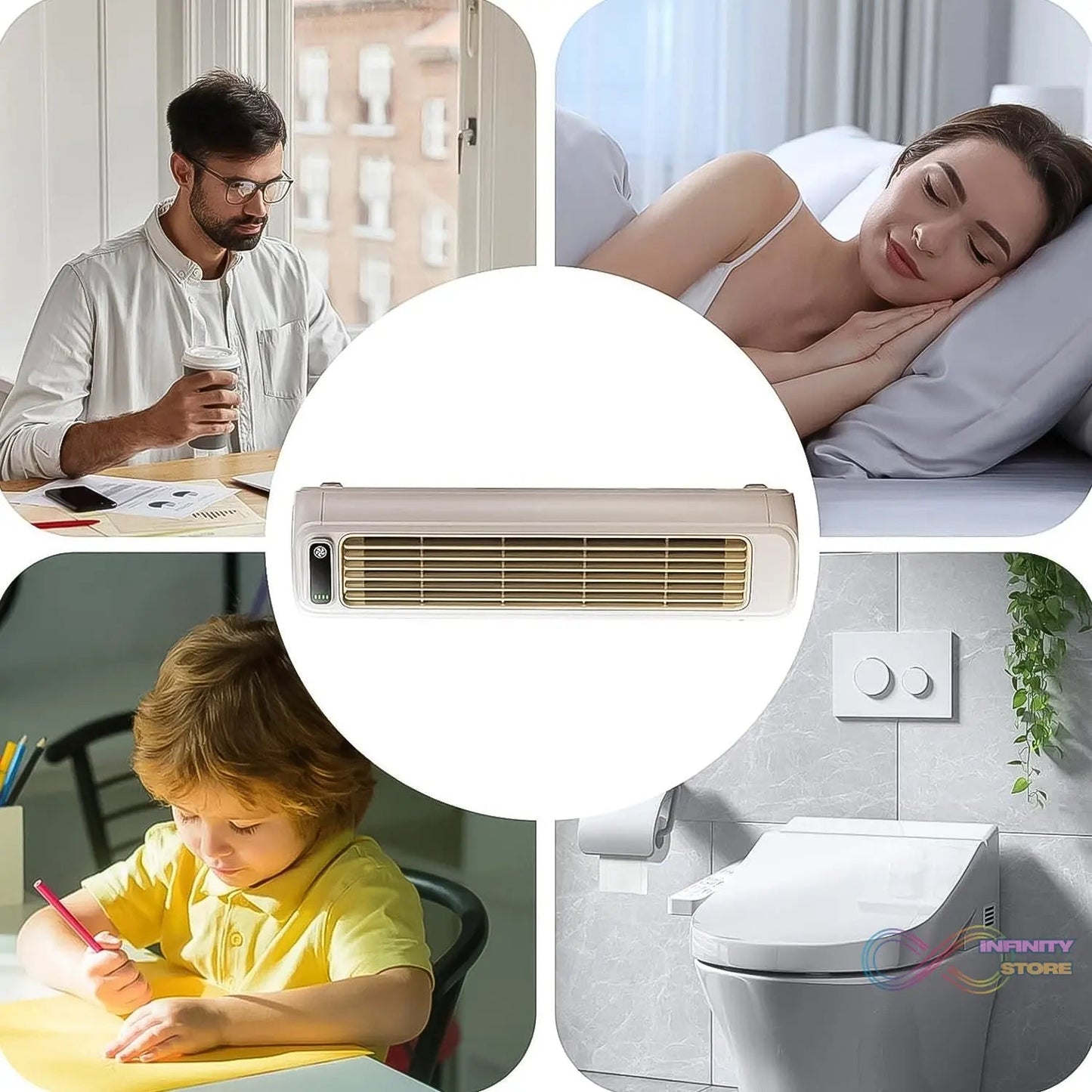 Portable Air Conditioning Cooling Fan (1 Pc / With 2 Pc Adhesive Hook) - infinityexculsivestore.com