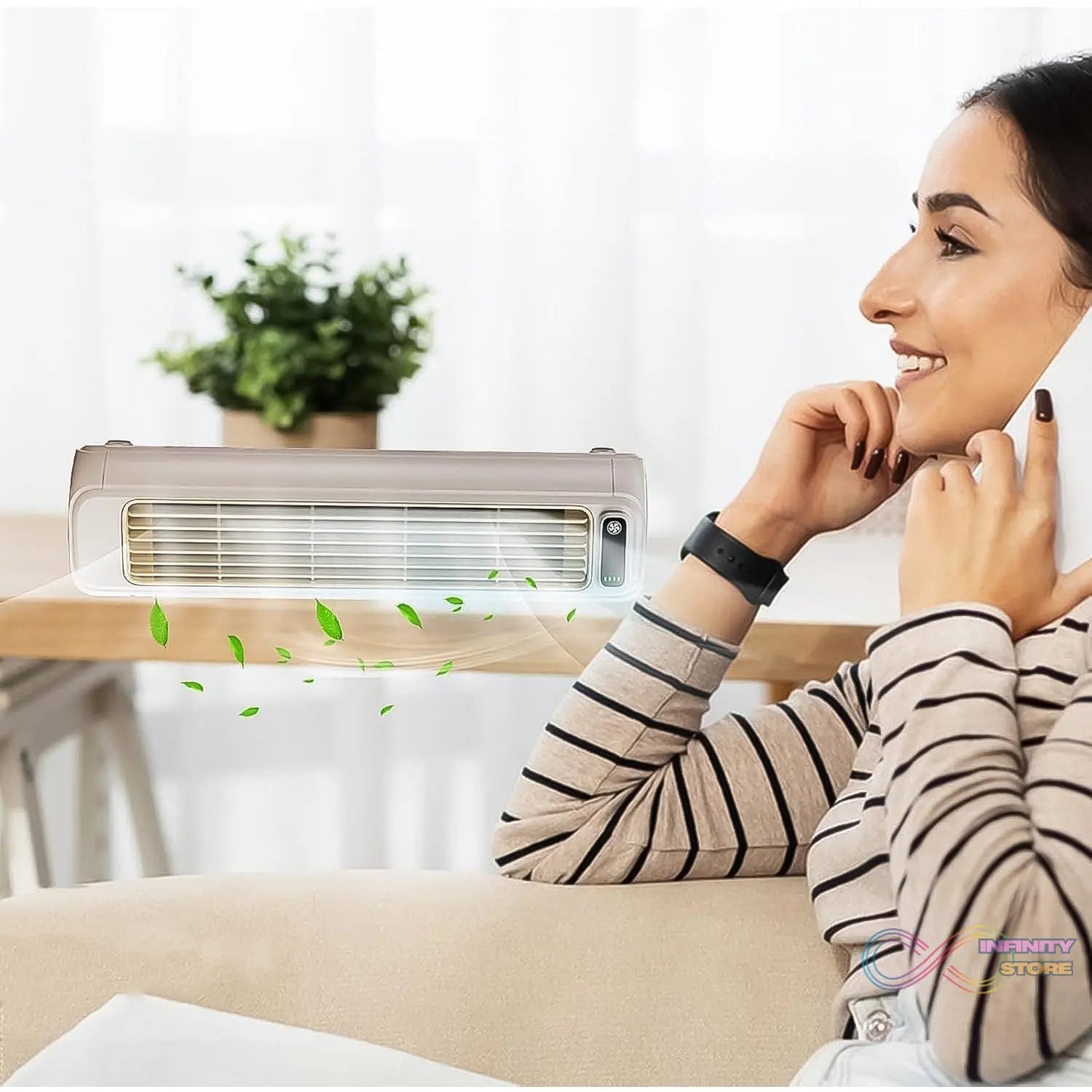 Portable Air Conditioning Cooling Fan (1 Pc / With 2 Pc Adhesive Hook) - infinityexculsivestore.com