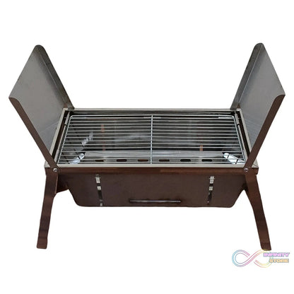 Portable BBQ / Barbecue Grill Stainless Steel Folding Charcoal Grill (1 Set / Net Weight : 2207 GM) - infinityexculsivestore.com