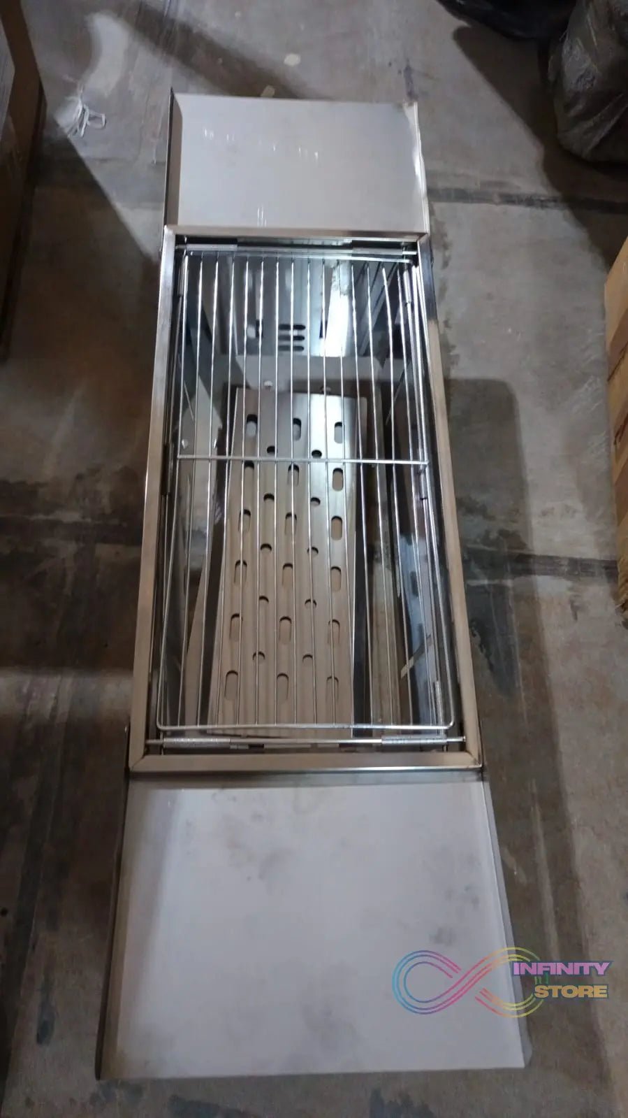 Portable BBQ / Barbecue Grill Stainless Steel Folding Charcoal Grill (1 Set / Net Weight : 2207 GM) - infinityexculsivestore.com