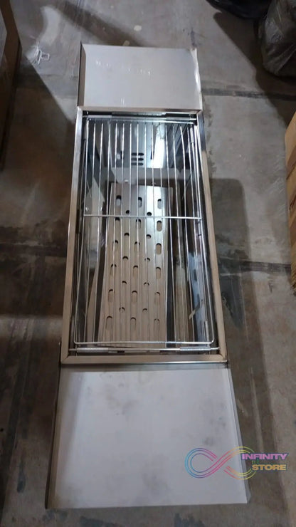 Portable BBQ / Barbecue Grill Stainless Steel Folding Charcoal Grill (1 Set / Net Weight : 2207 GM) - infinityexculsivestore.com