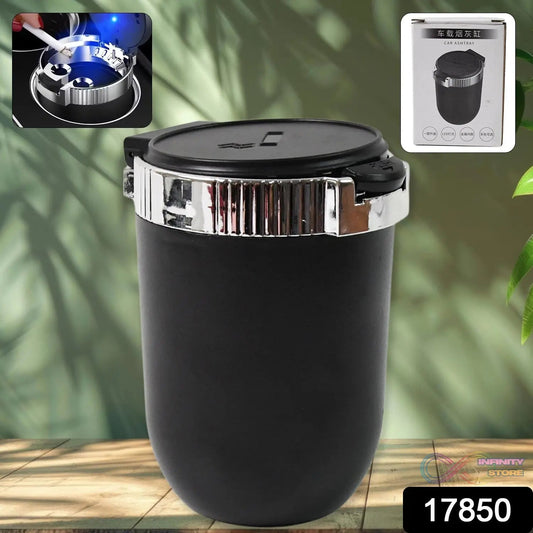 Portable Car Ashtray with Lid and Blue LED Light (1 Pc) - infinityexculsivestore.com