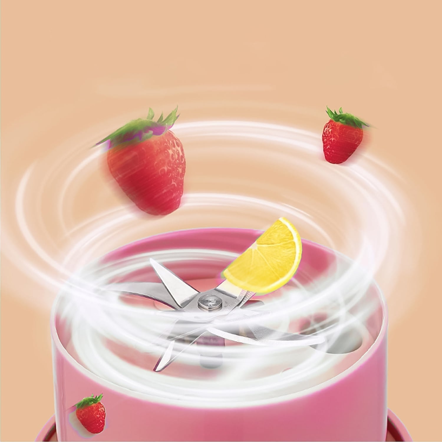 Portable Crusher Juicer With Handle & Straw, USB Rechargeable 6 Blades (420 ML) - infinityexculsivestore.com