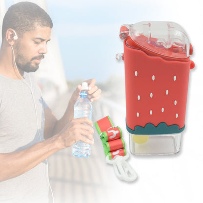 Portable Cute Water Bottle for Kids, Unique Ice Cream Shape water cup, Popsicle Shaped Plastic Kettle with Straw, Adjustable Shoulder Strap, BPA free, Leakproof (300 ML) - infinityexculsivestore.com