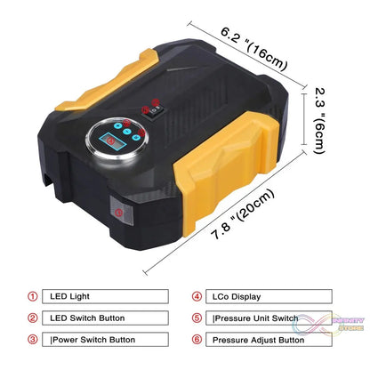 Handy air pump for inflating car and bike tyres.