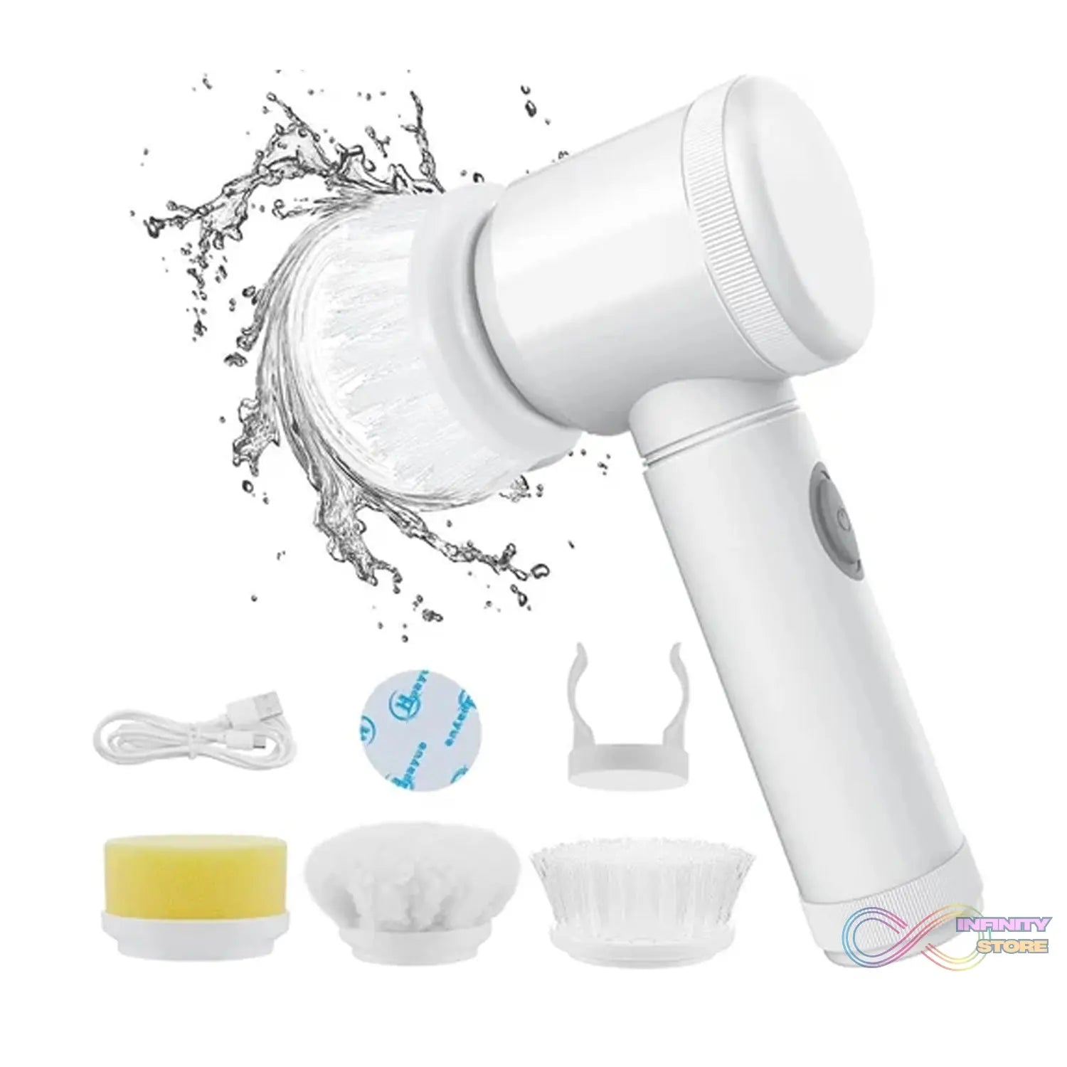 Portable Electric Cleaning Brush with 3 Replaceable Brush Heads (5 In 1) - infinityexculsivestore.com