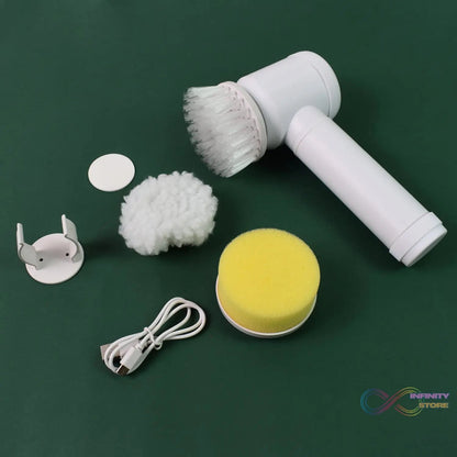 Portable Electric Cleaning Brush with 3 Replaceable Brush Heads (5 In 1) - infinityexculsivestore.com
