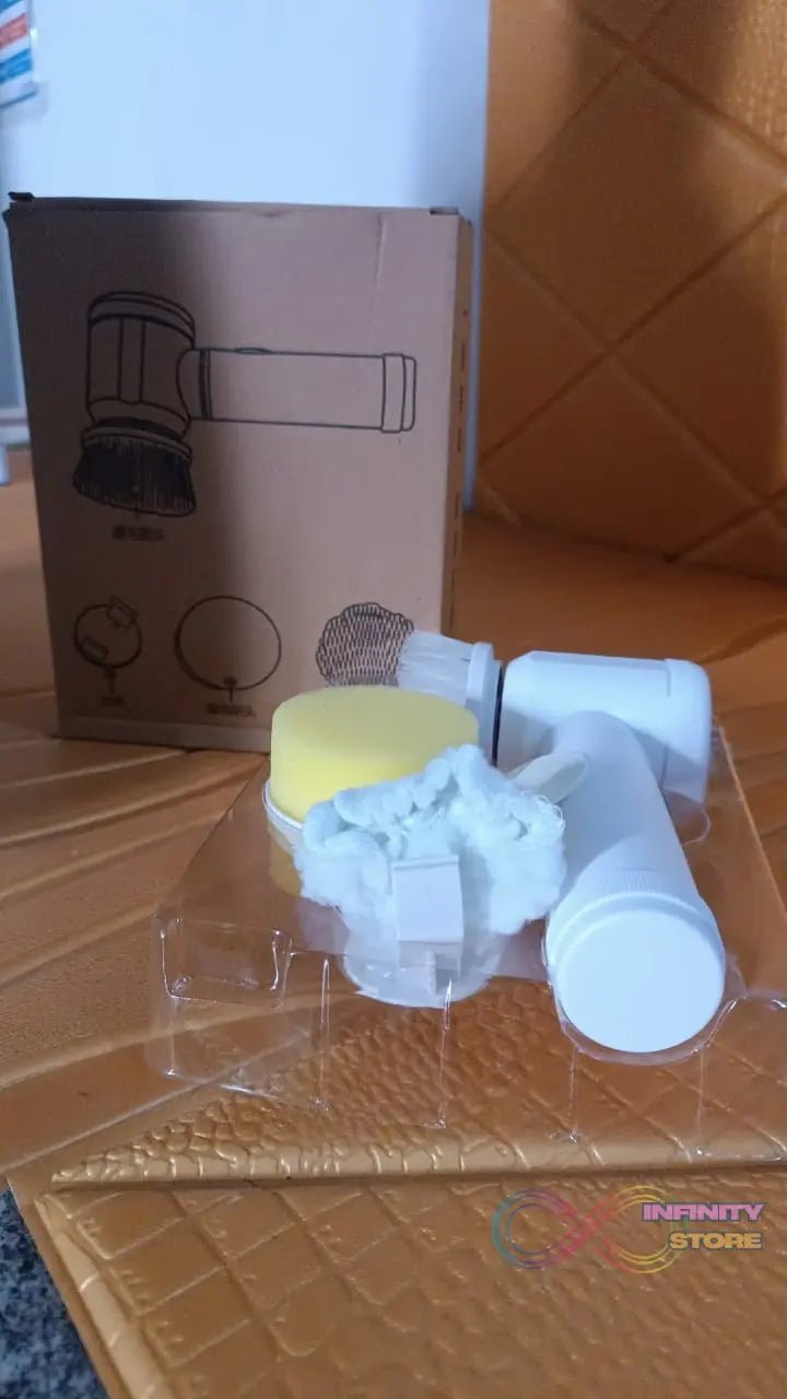 Portable Electric Cleaning Brush with 3 Replaceable Brush Heads (5 In 1) - infinityexculsivestore.com