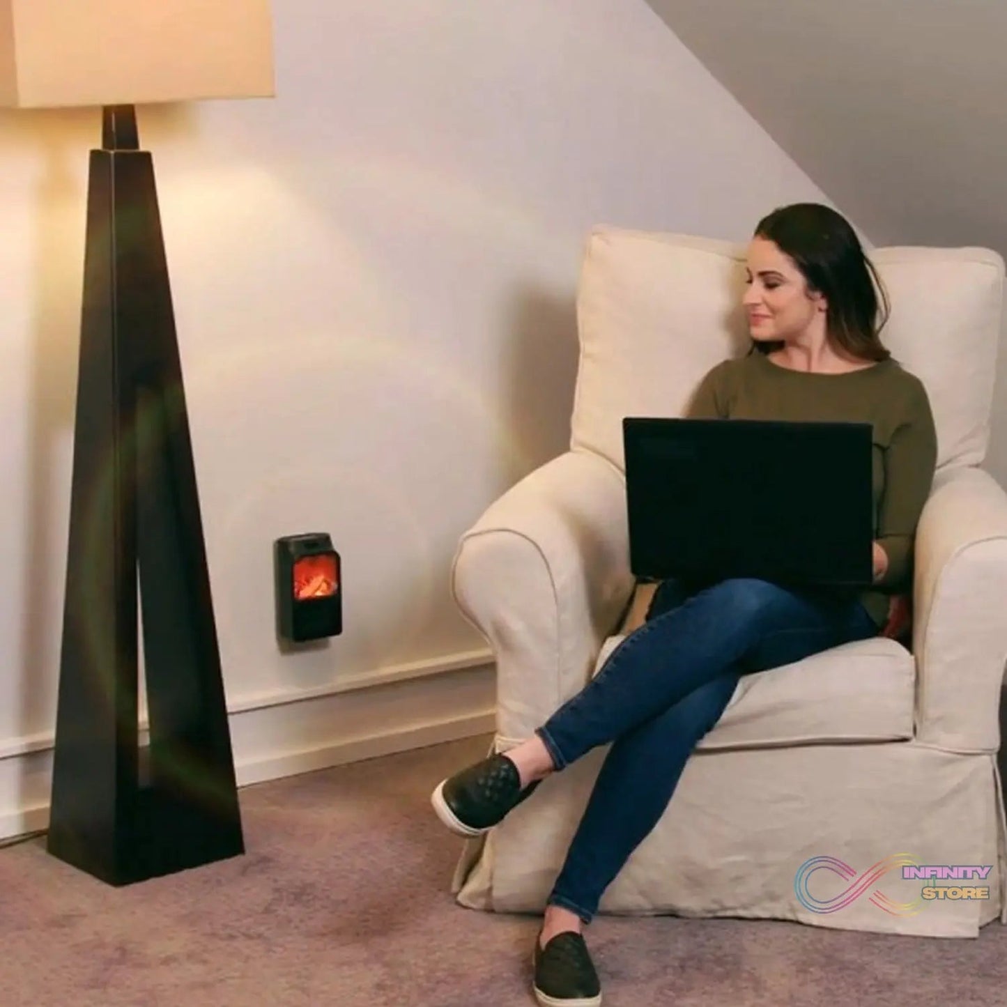 Portable Electric Fireplace lamp LED Flame Heater (900w / 1 Pc) - infinityexculsivestore.com