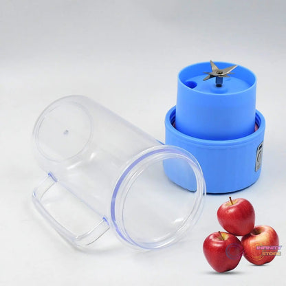 Portable Electric Juicer With Handle & Straw, USB Rechargeable 6 Stainless Steel Blades (500 ML) - infinityexculsivestore.com
