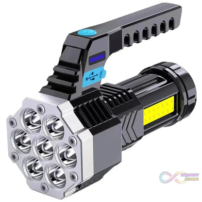 Portable Flashlight / Torch COB 7LED Hand Light USB Rechargeable Light with Side Light (1 Pc) - infinityexculsivestore.com