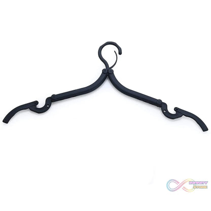 Foldable multicolor plastic hangers, single piece, compact and portable for travel and home use.