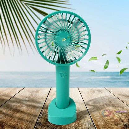 Portable Handheld Fan With 3 Speeds Battery Operated Fan Rechargeable Multi Colors As Base Phone Holder Fan (Battery Included) - infinityexculsivestore.com