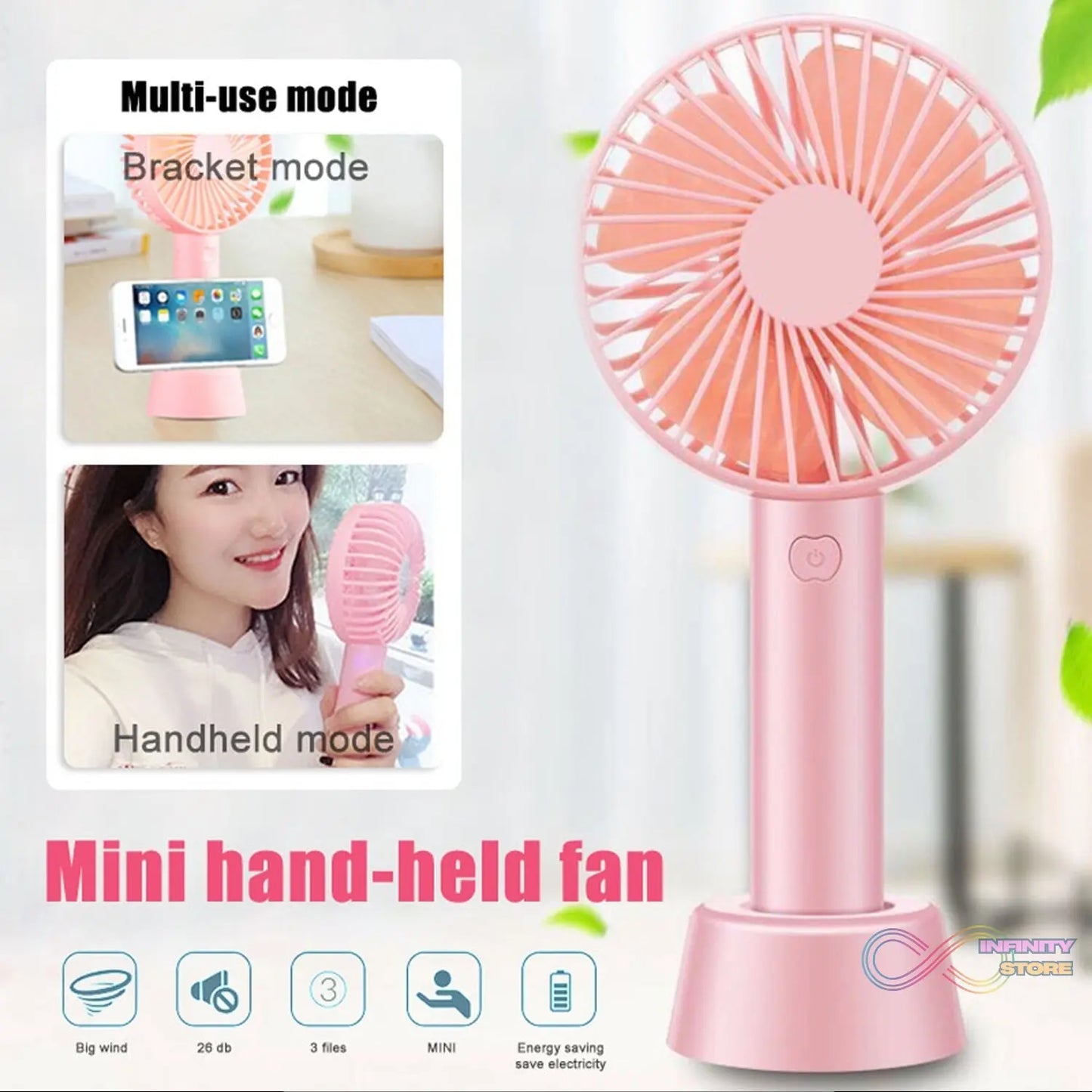 Summer handheld fan, great for home or office use; batteries not included.