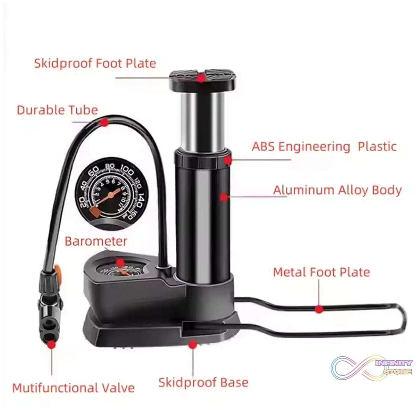 Portable High Pressure Foot Air Pump (1 Pc) - infinityexculsivestore.com