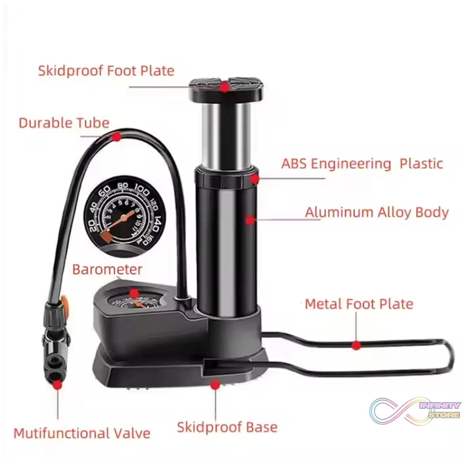 Portable High Pressure Foot Air Pump (1 Pc) - infinityexculsivestore.com
