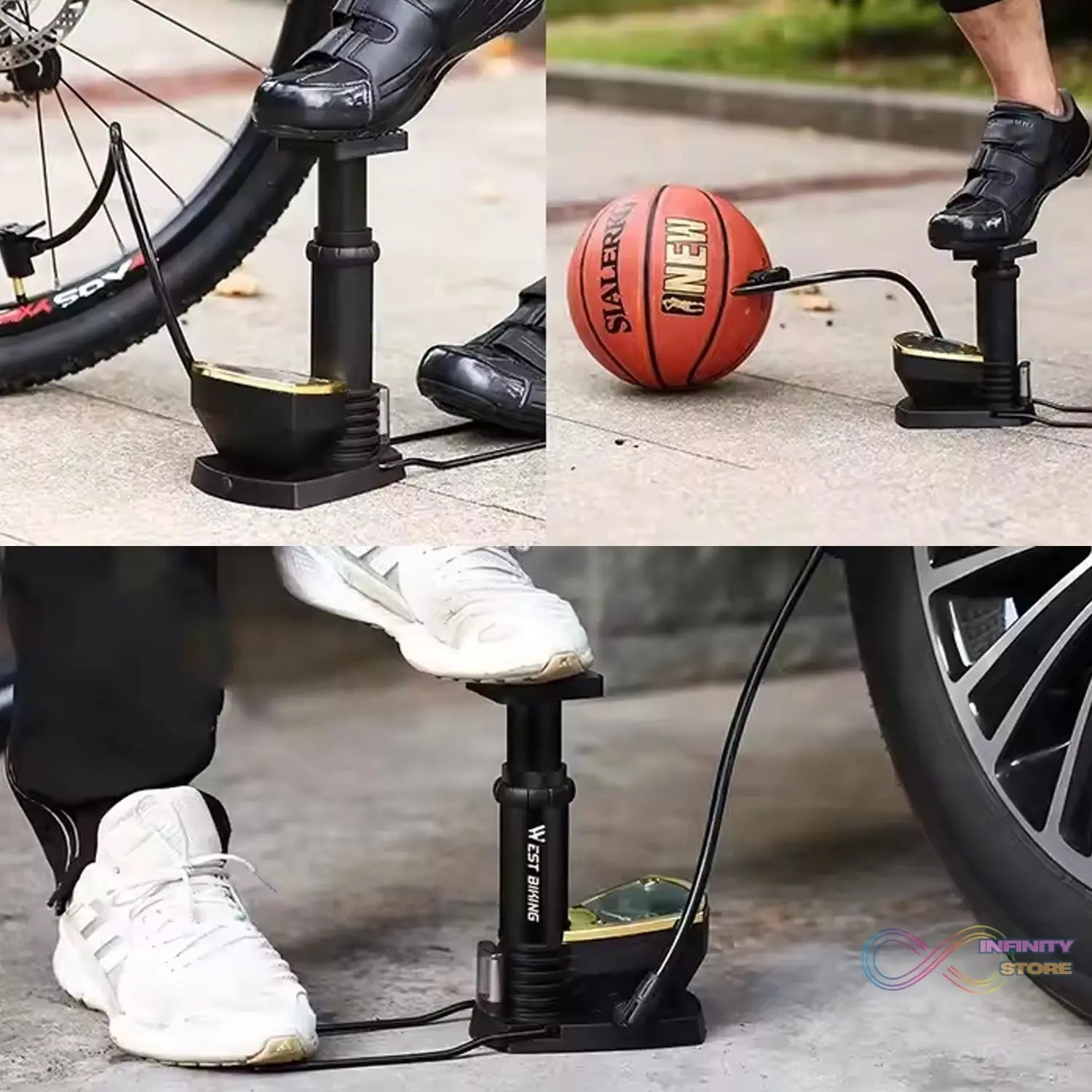 Portable High Pressure Foot Air Pump with Needle (1 Pc) - infinityexculsivestore.com