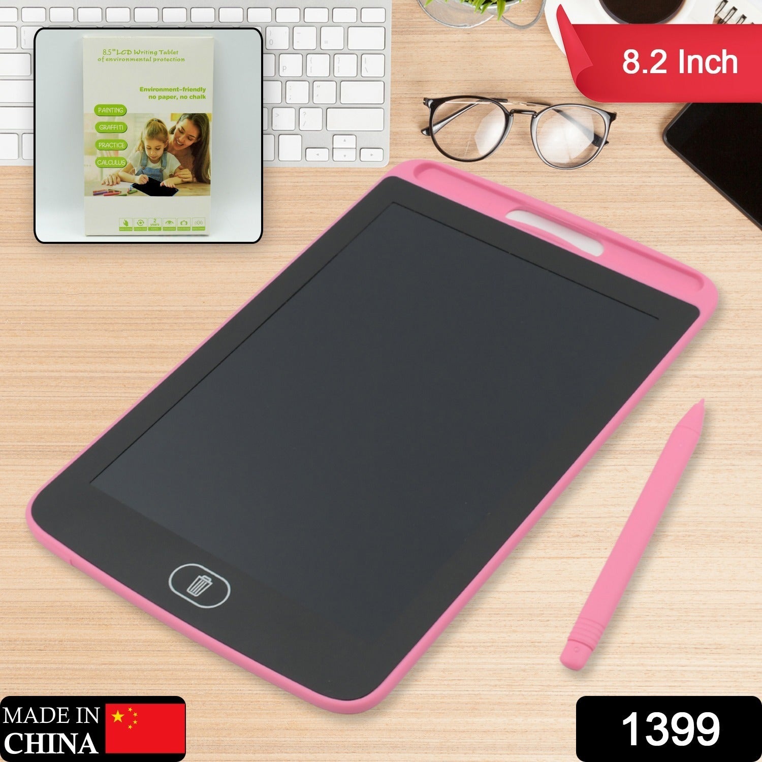 Portable LCD Writing Board Slate Drawing Record Notes Digital Notepad with Pen Handwriting Pad Paperless Graphic Tablet for Kids (8.2 inch) - infinityexculsivestore.com