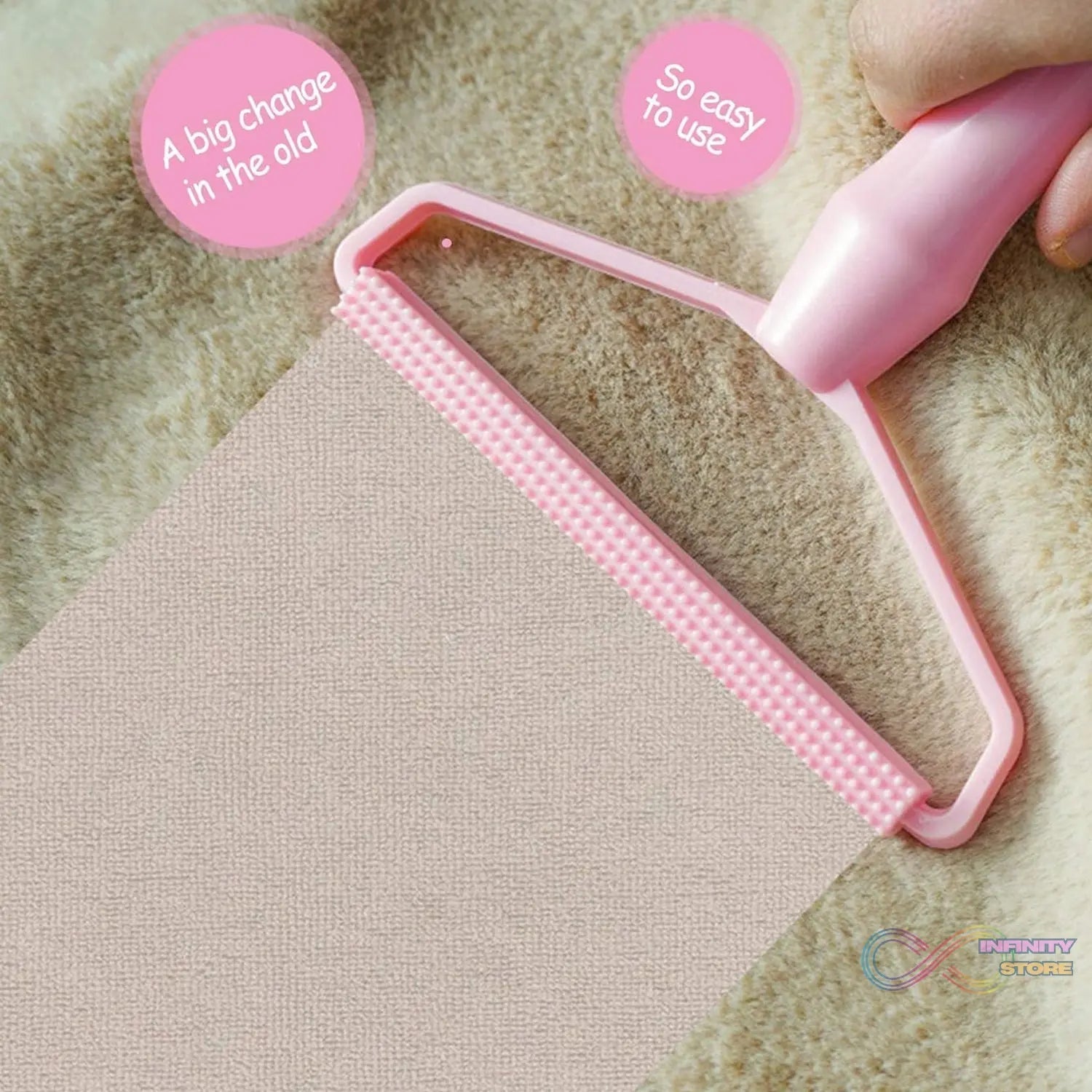 2in1 Portable Lint Remover for Home Use | Use for Removing Lint Dust in Furniture and Wool Clothes Sweater Carpet | Woolen Fabrics Brush Sticky Lint Roller with Long Handle (1 Pc) - infinityexculsivestore.com