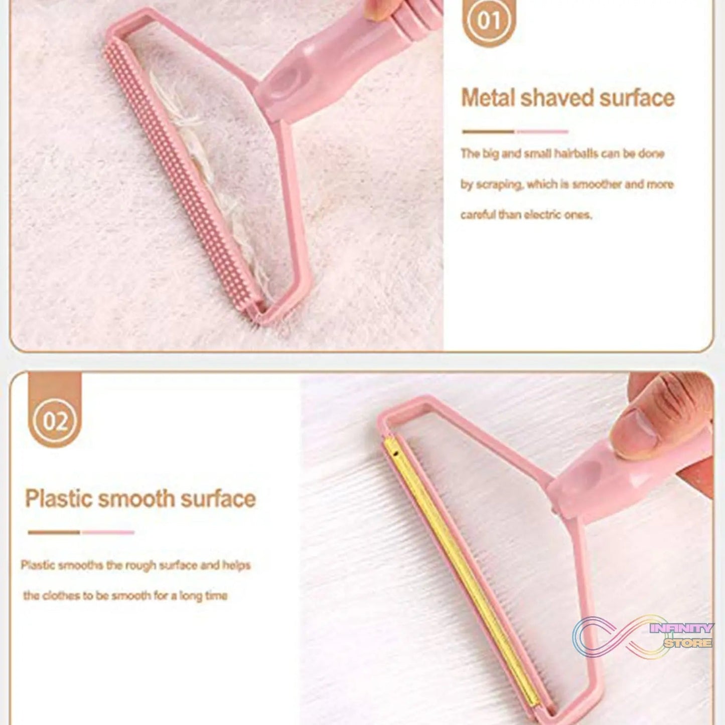 2in1 Portable Lint Remover for Home Use | Use for Removing Lint Dust in Furniture and Wool Clothes Sweater Carpet | Woolen Fabrics Brush Sticky Lint Roller with Long Handle (1 Pc) - infinityexculsivestore.com