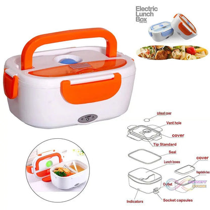 Electric lunch box with multiple tiers and heating function